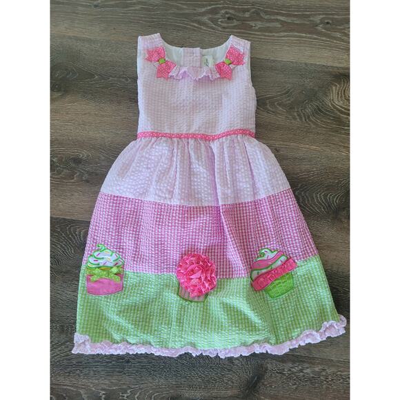 Emily Rose Girls Pink Gingham Dress with Flowers size 6‎ #5 - Picture 1 of 4